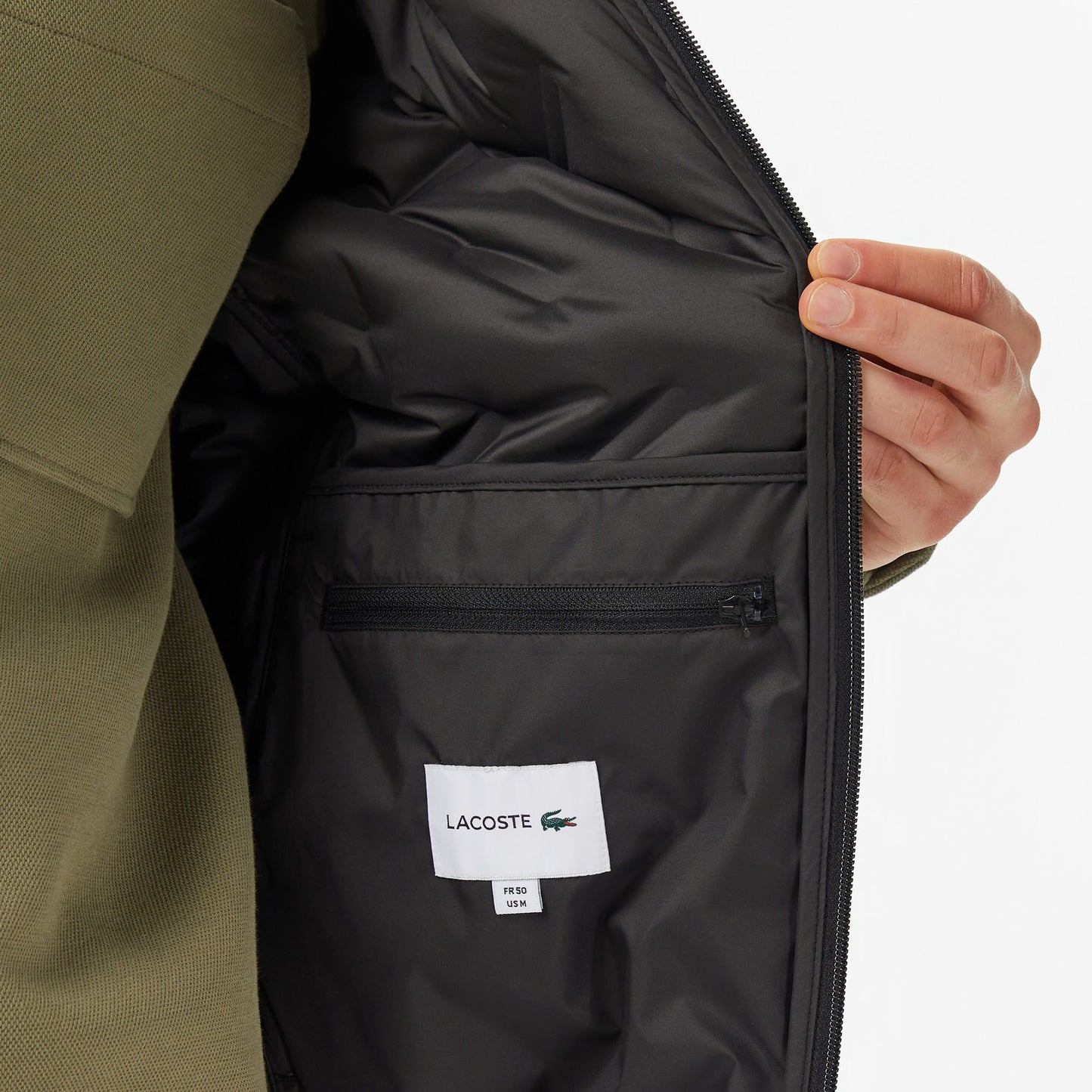 Lacoste Erkek Regular Fit Dik Yaka Kapitone Siyah Yelek