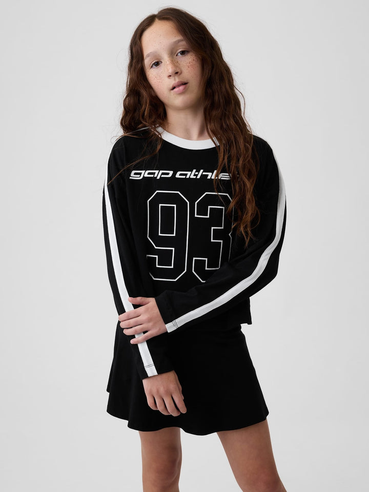 Siyah Oversized Gap Athletic Logo T-shirt