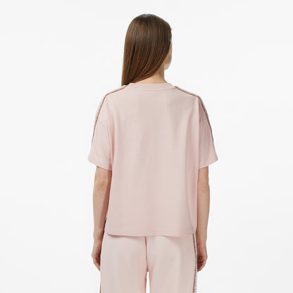 Lacoste Kadın Loose Fit Bisiklet Yaka Pembe T-shirt