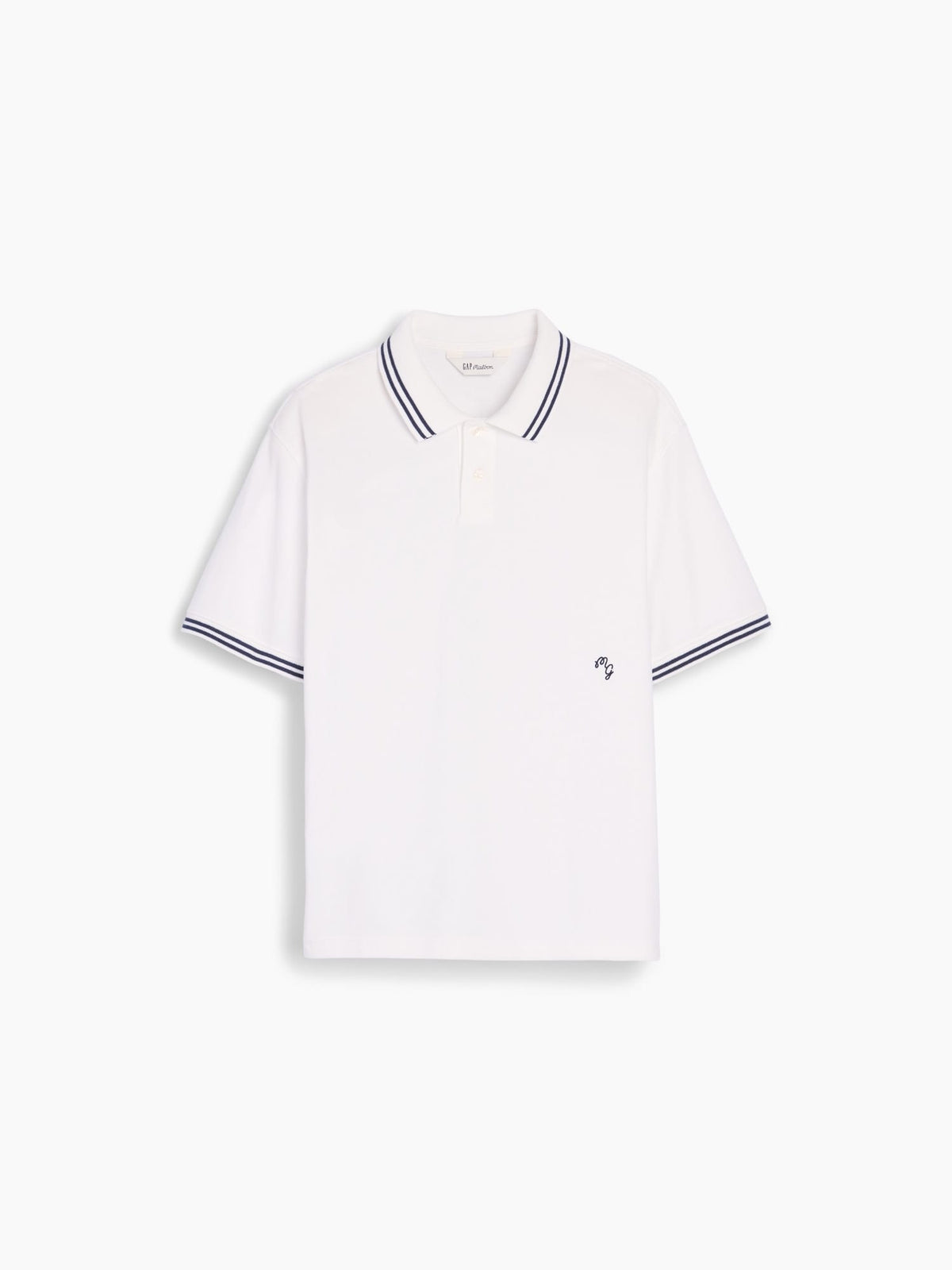 Beyaz Gap × Malbon Relaxed Polo T-shirt