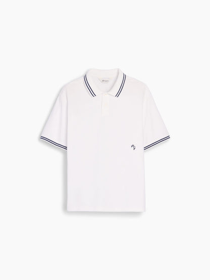Beyaz Gap × Malbon Relaxed Polo T-shirt