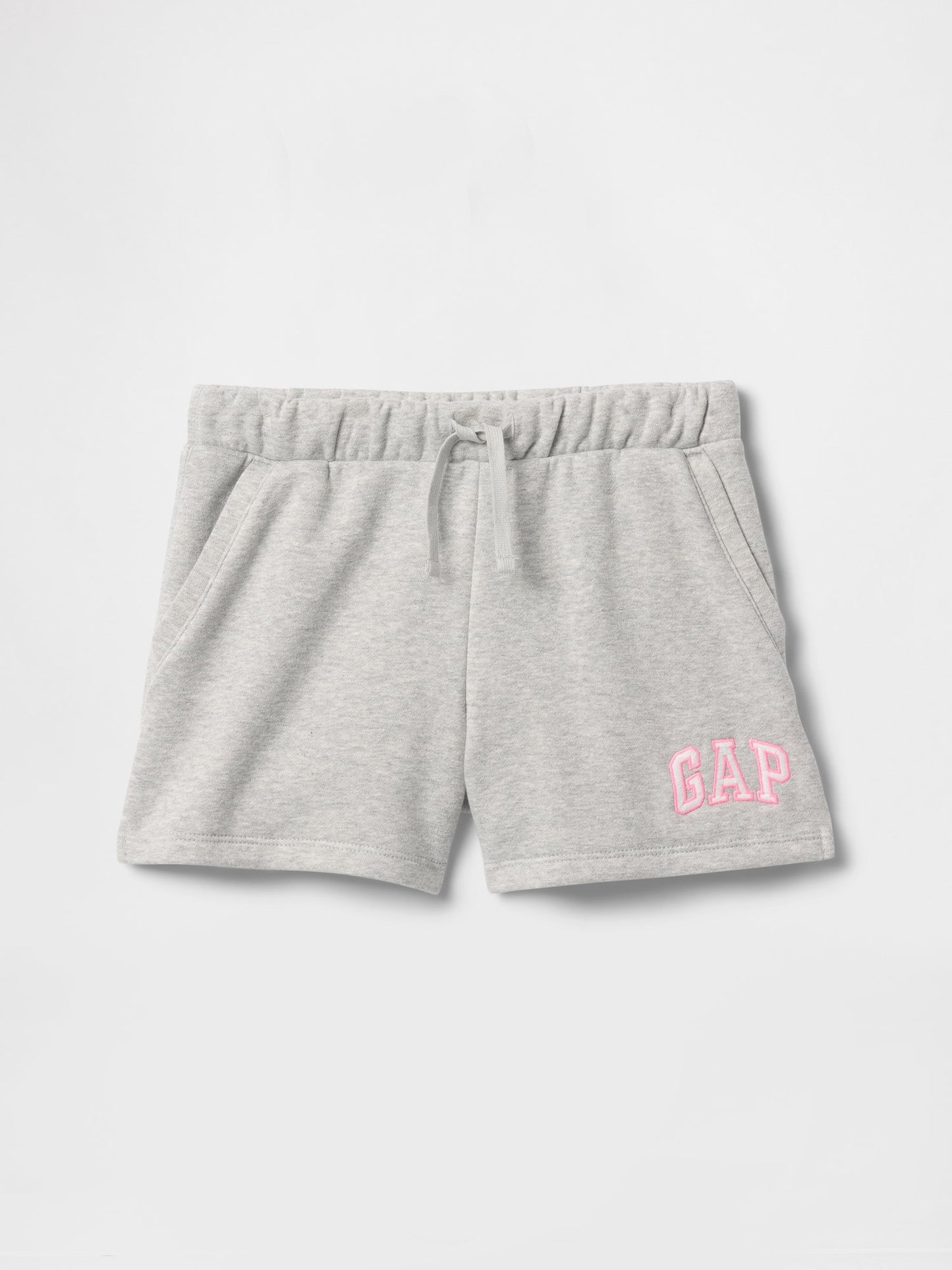 Gri Gap Logo Havlu Kumaş Pull-on Şort