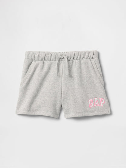 Gri Gap Logo Havlu Kumaş Pull-on Şort