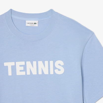 Lacoste Erkek Classic Fit Bisiklet Yaka Baskılı Mavi T-shirt