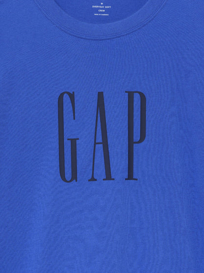 Kobalt Mavisi Everyday Soft Relaxed Grafik Baskılı T-shirt