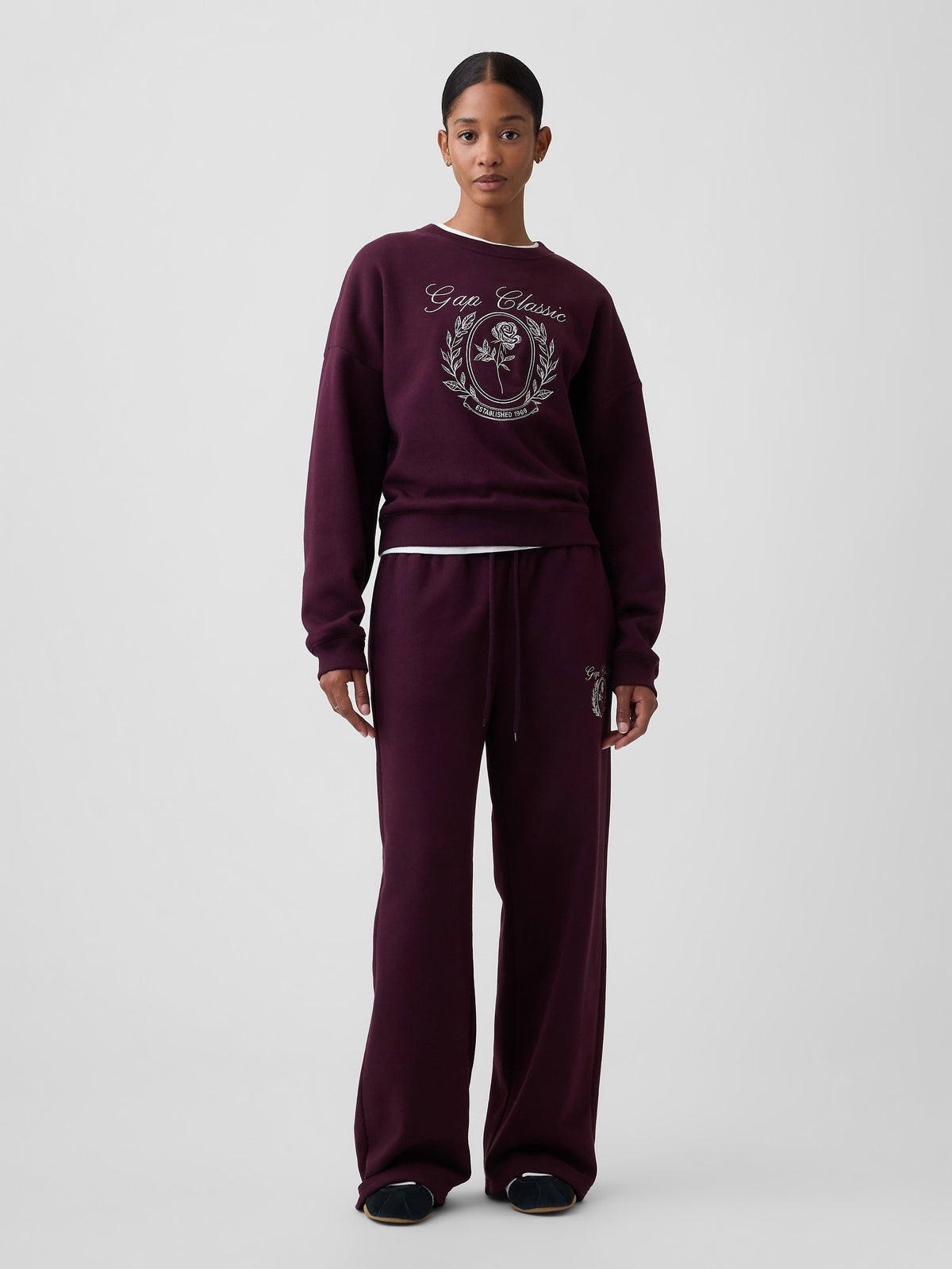 Lacivert Relaxed Wedge Bisiklet Yaka Sweatshirt