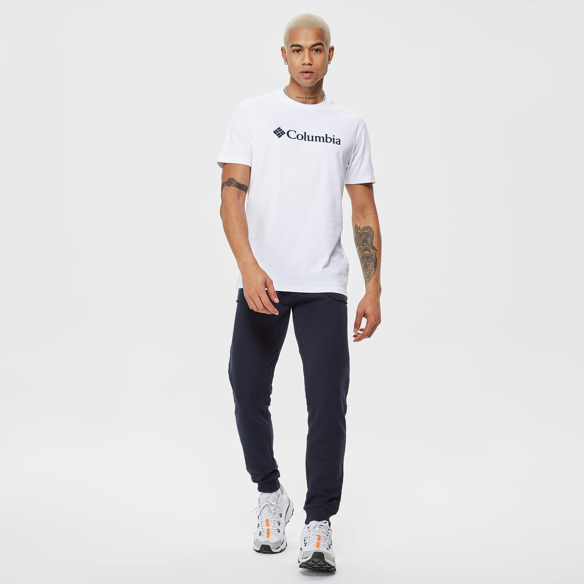 Columbia Csc Basic Logo Brushed Erkek Beyaz T-shirt