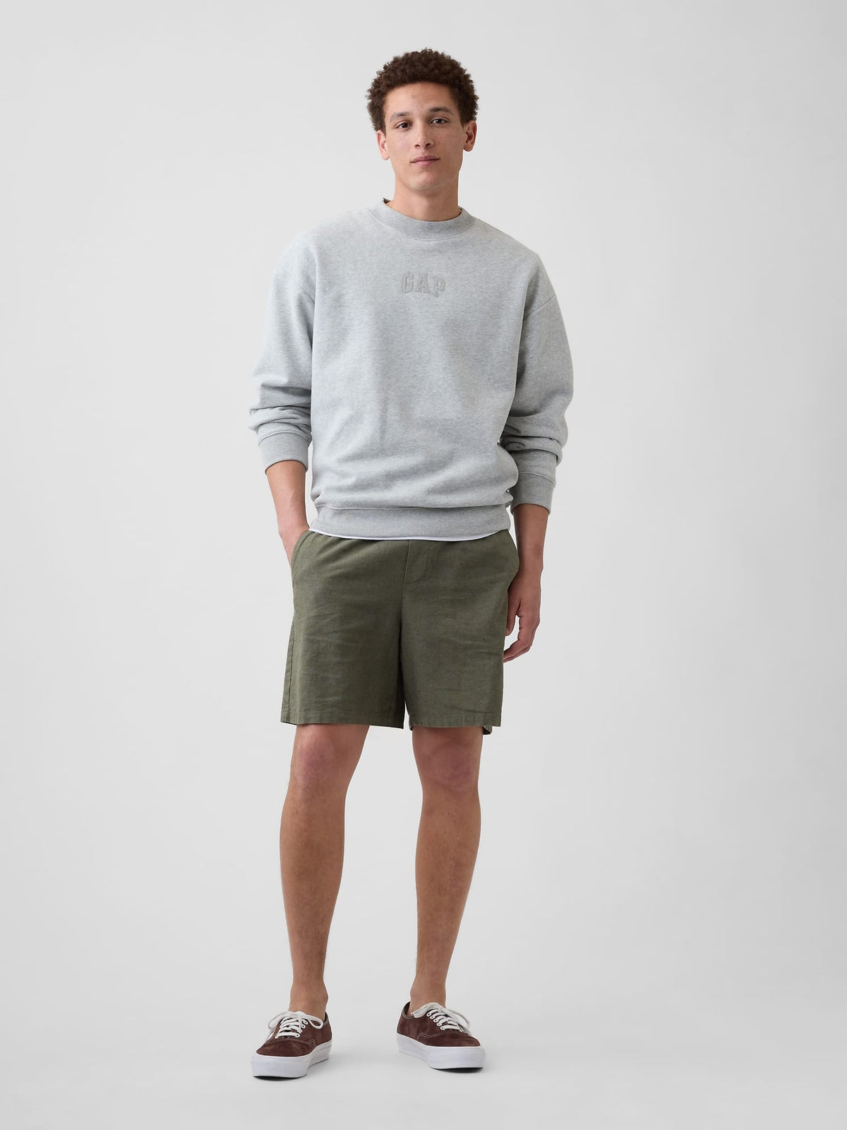 Açık Gri Relaxed Gap Mini-logo Sweatshirt