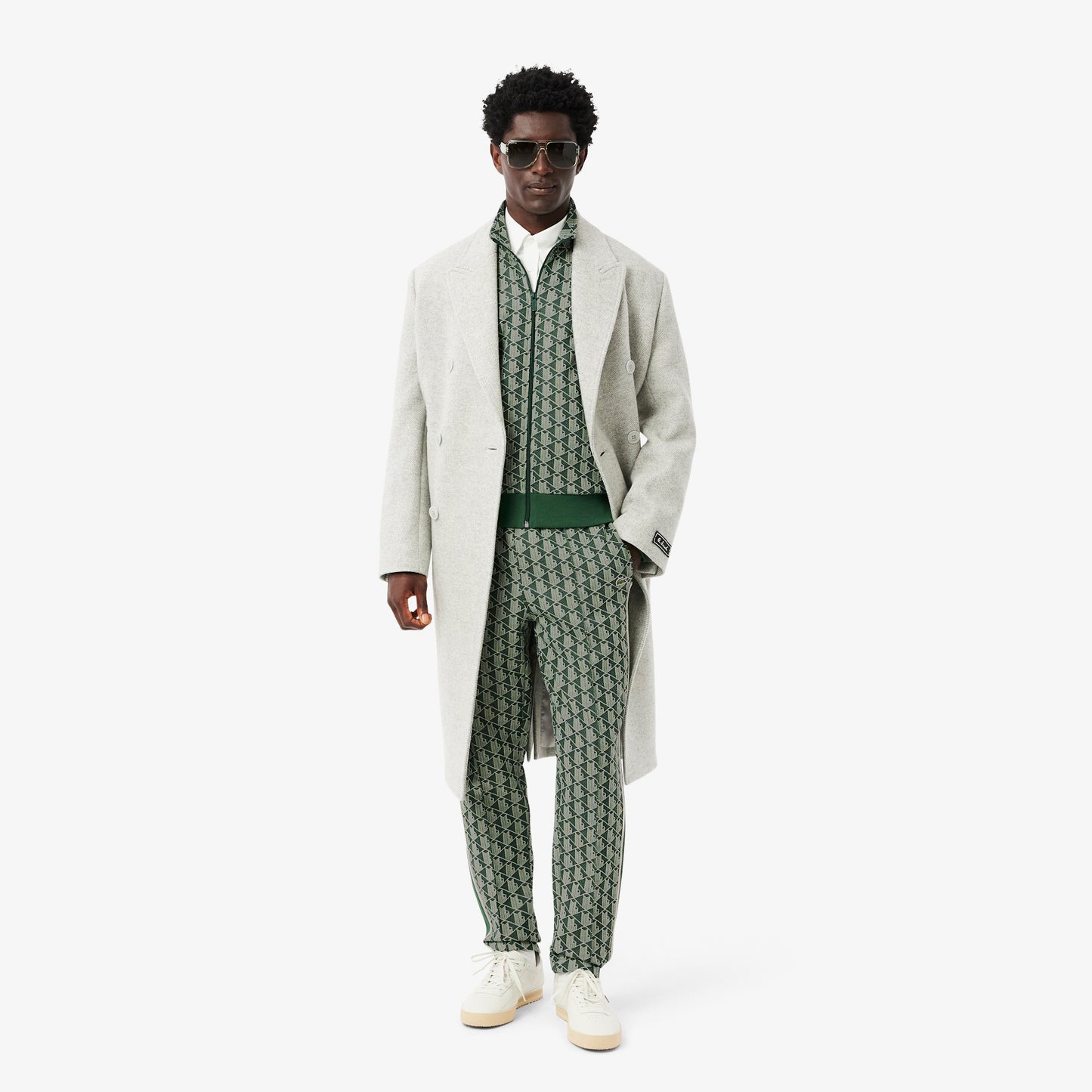 Lacoste Erkek Regular Fit Dik Yaka Monogram Yeşil Sweatshirt