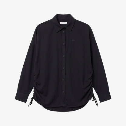 Lacoste Relaxed Fit Kadın Siyah Gömlek