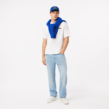 Lacoste Loose Fit Bisiklet Yaka Organik Pamuk Erkek Beyaz T-shirt