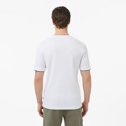 Nautica Erkek Beyaz Regular Fit Çizgili T-shirt