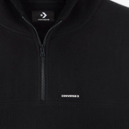 Converse Classic Kadın Siyah Yarım Fermuarlı Hoodie