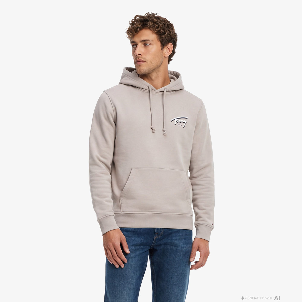 Tommy Hilfiger Reg Nyc Signature Erkek Sarı Sweatshirt
