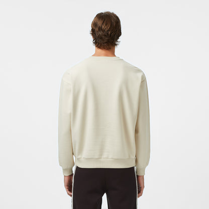 Lacoste Relaxed Fit Bisiklet Yaka Erkek Krem Sweatshirt