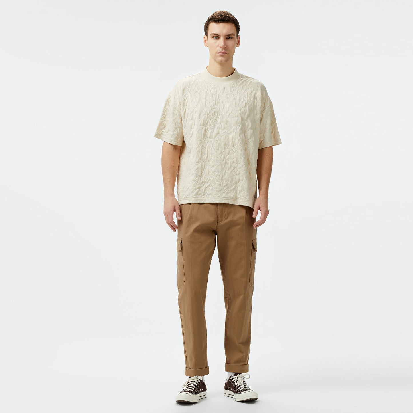 United4 Classic Erkek Krem T-shirt