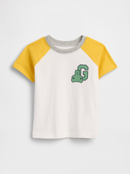 Yeşil Colorblock Brannan Bear Grafik Baskılı T-shirt