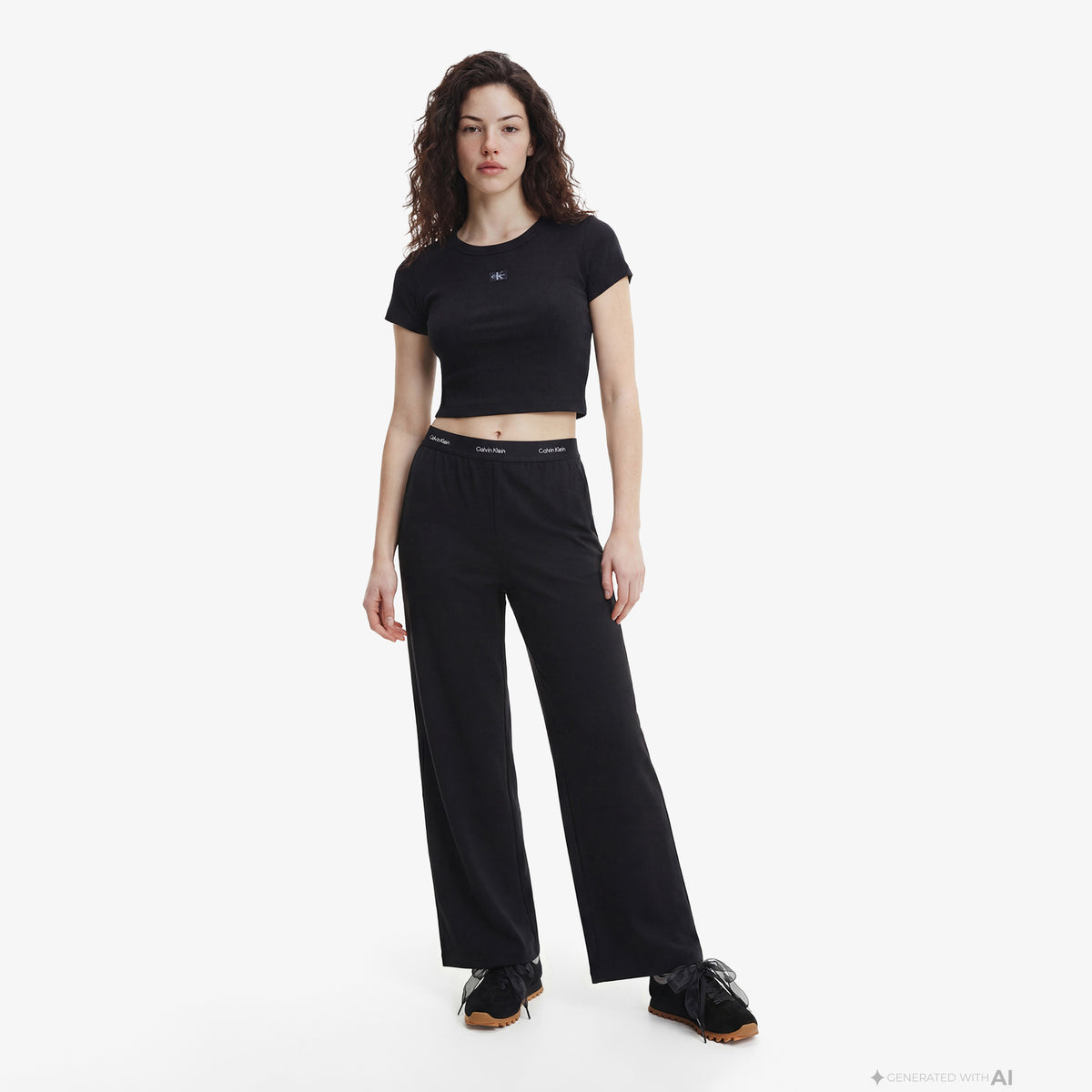 Calvin Klein Ponte Logo Kadın Siyah Eşofman Altı