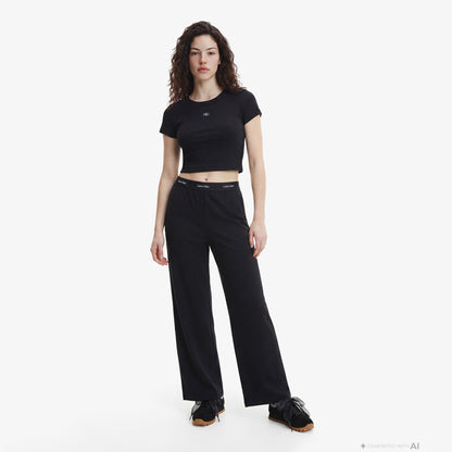 Calvin Klein Ponte Logo Kadın Siyah Eşofman Altı
