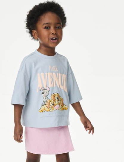 Saf Pamuklu Lady And The Tramp:trade_mark: T-shirt (1-8 Yaş)