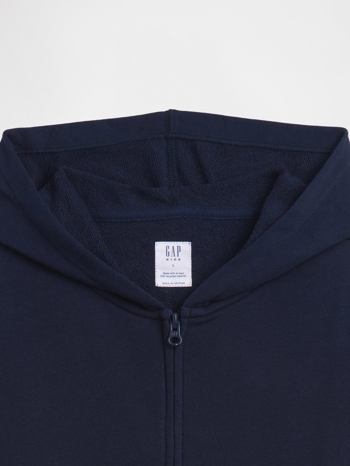 Lacivert Kids Rahat Fransız Havlu Kumaş Fermuarlı Sweatshirt