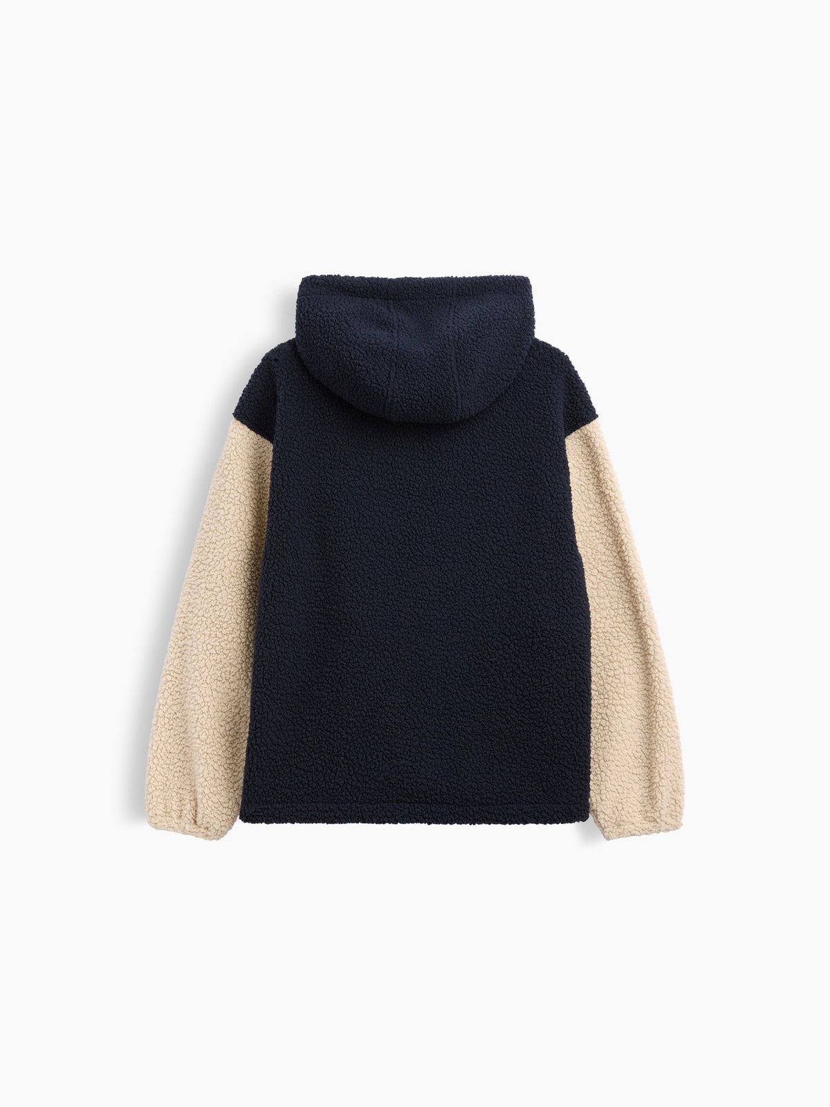 Lacivert Relaxed Colorblock Sherpa Sweatshirt