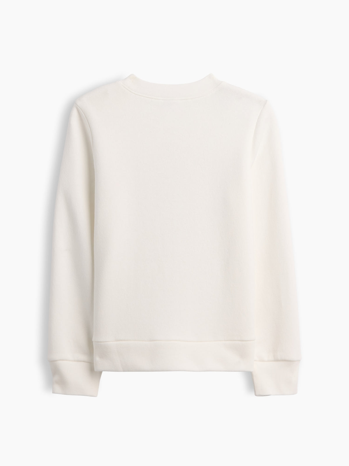 Beyaz Bisiklet Yaka Grafik Baskılı Sweatshirt