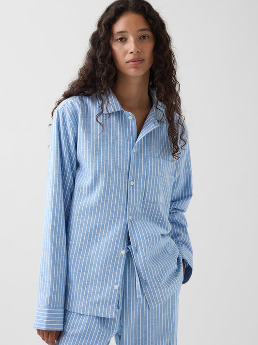Açık Mavi Softest Flannel Gömlek Pijama Üstü