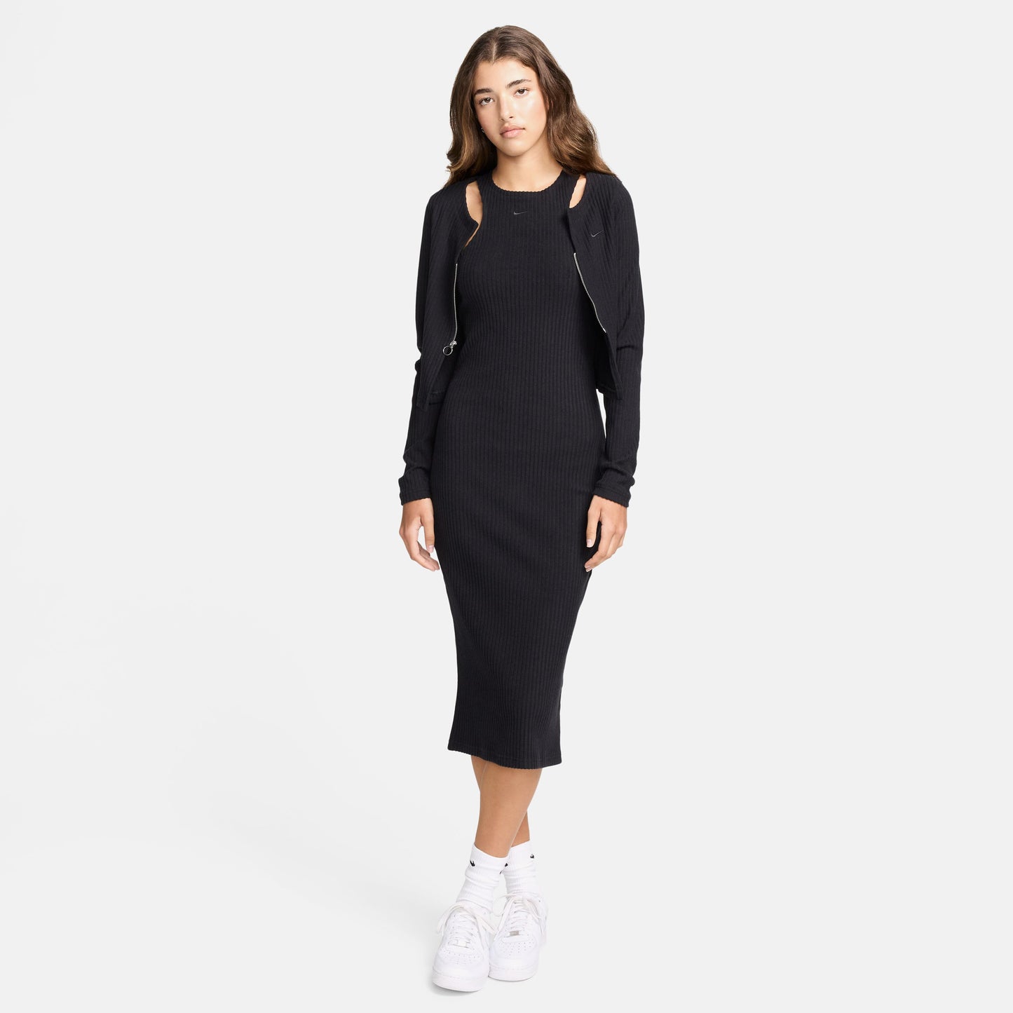 Nike Sportswear Chill Knit Kadın Siyah Elbise
