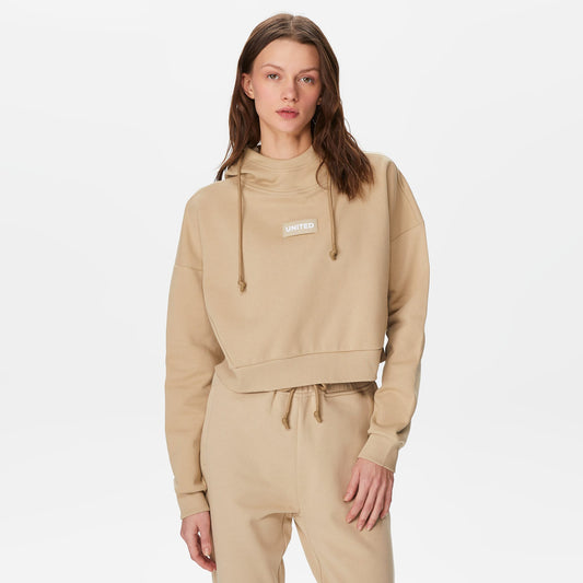 United4 Classic Kadın Krem Hoodie