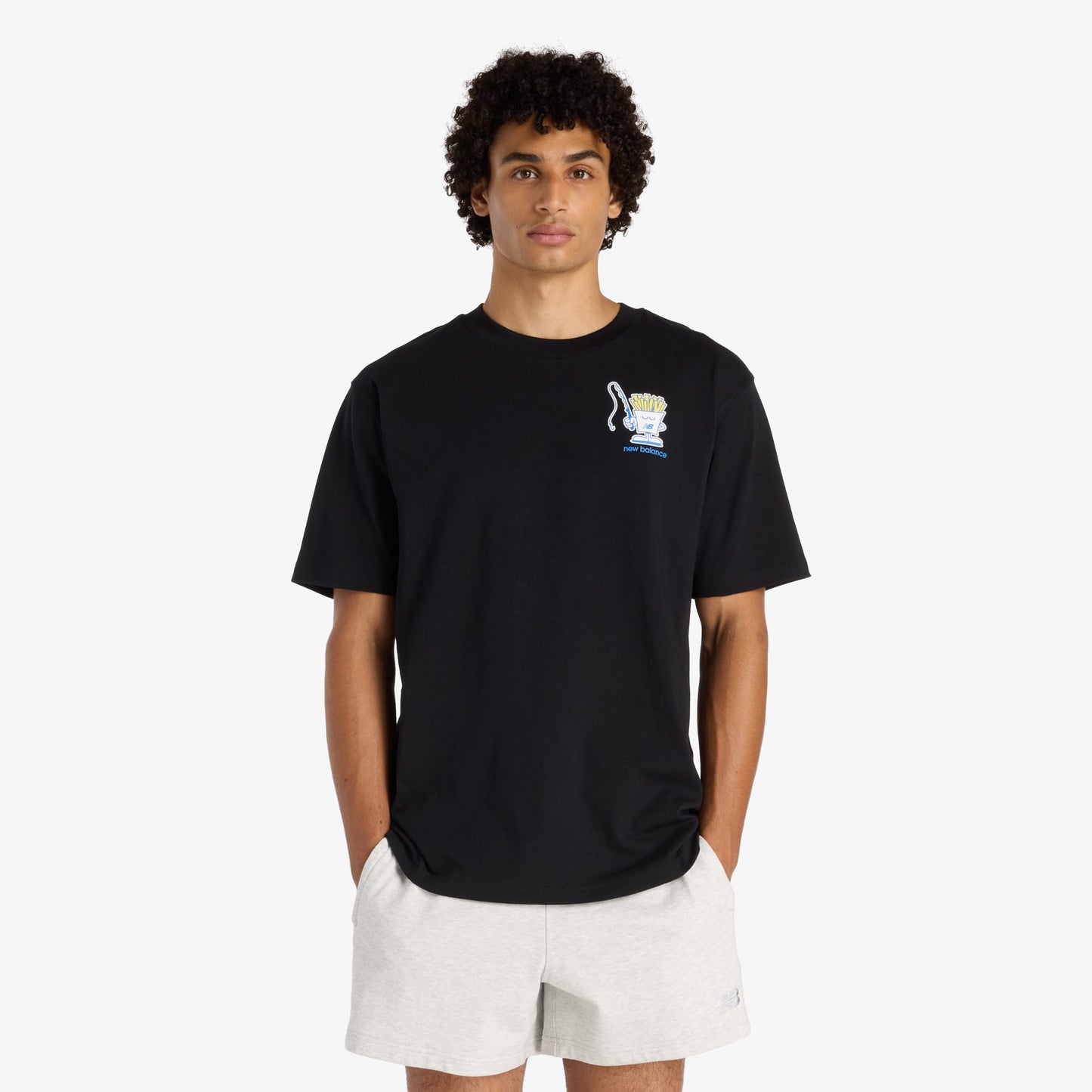 New Balance Fish And Chips Erkek Siyah T-shirt