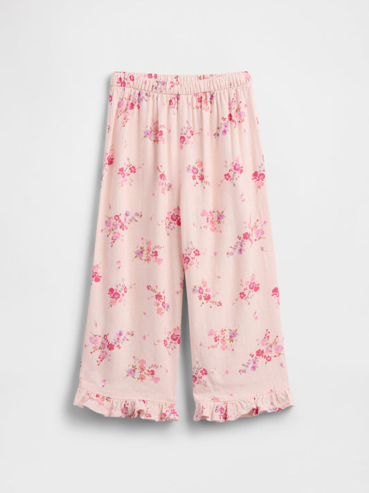 Pembe Keten Karışımı Pull-on Pantolon
