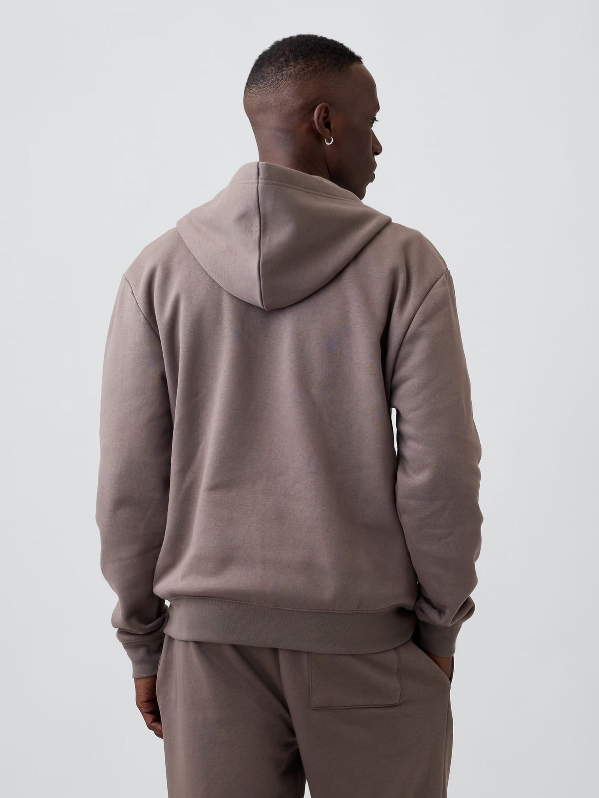Kahverengi Relaxed Gap Logo Fermuarlı Sweatshirt