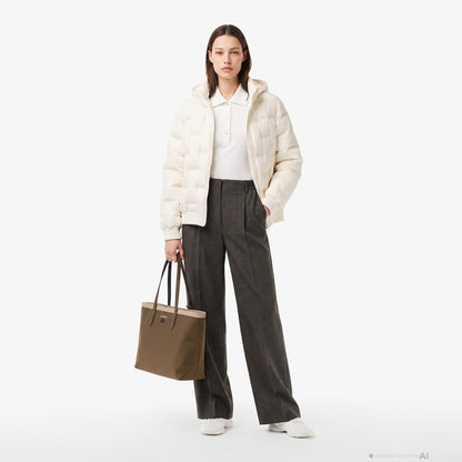 Lacoste Regular Fit Kadın Beyaz Mont