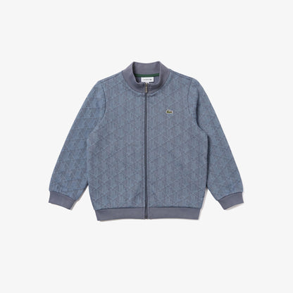 Lacoste Çocuk Fermuarlı Monogram Gri Sweatshirt