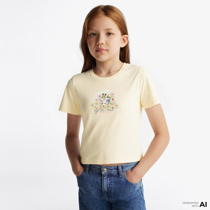 Vans Birdsong Relaxed Crop Ss Çocuk Sarı T-shirt