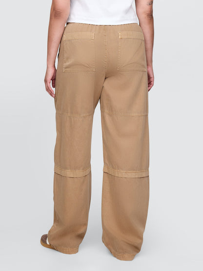 Kahverengi Mid Rise Easy Utility Barrel Pantolon