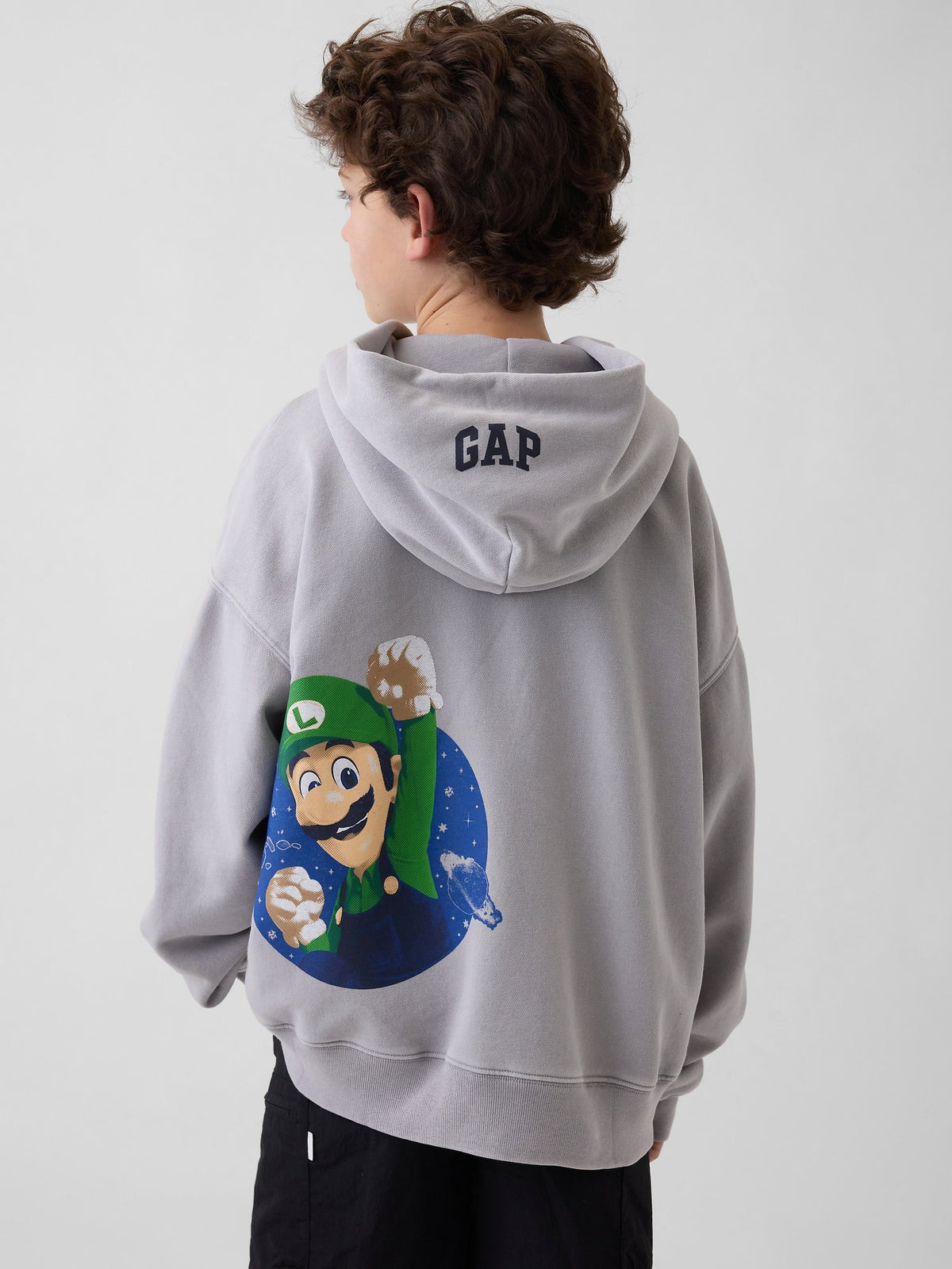 Gri Süper Mario Vintagesoft Sweatshirt