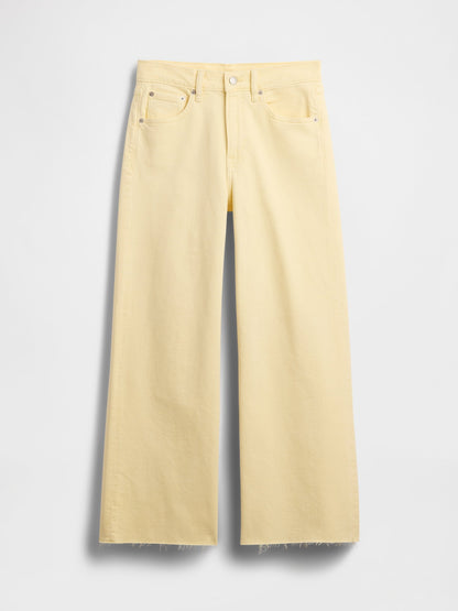 Sarı High Rise Stride Wide-leg Ankle Jean Pantolon