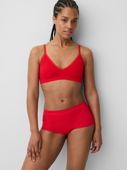 Kırmızı Seamless Fitilli Triangle Bralet