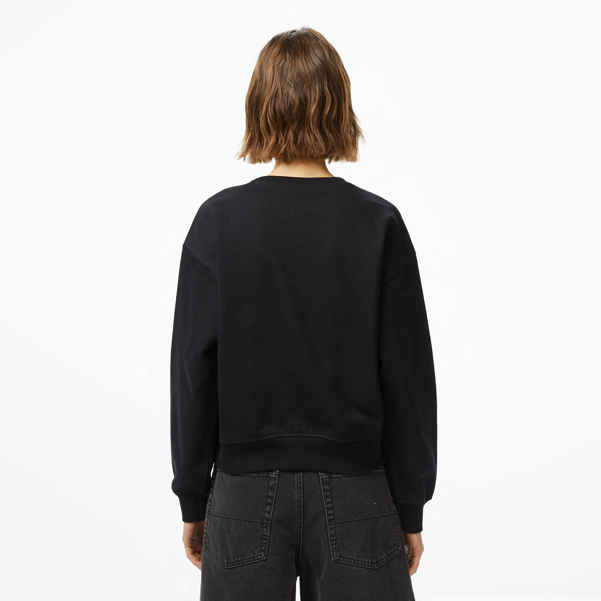 Calvin Klein Monologo French Terry Kadın Siyah Sweatshirt