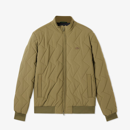 Lacoste Erkek Dik Yaka Kapitone Yeşil Mont