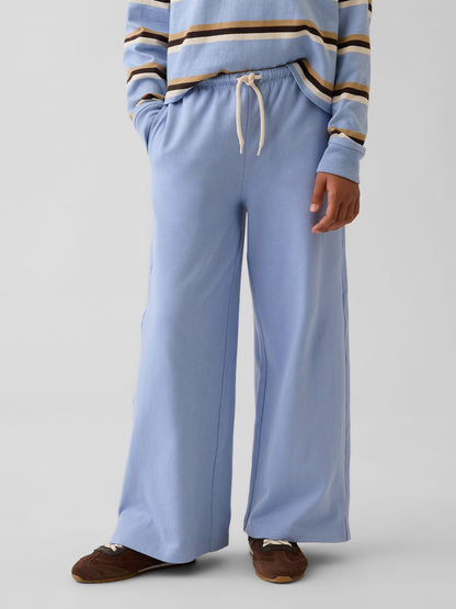Açık Mavi Heavyweight Wide-leg Pantolon