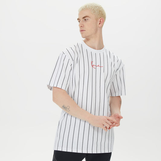 Karl Kani Small Pinstripe Erkek Beyaz T-shirt
