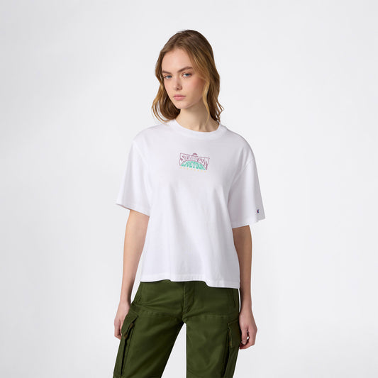 Champion Relaxed Fit Kadın Beyaz T-shirt