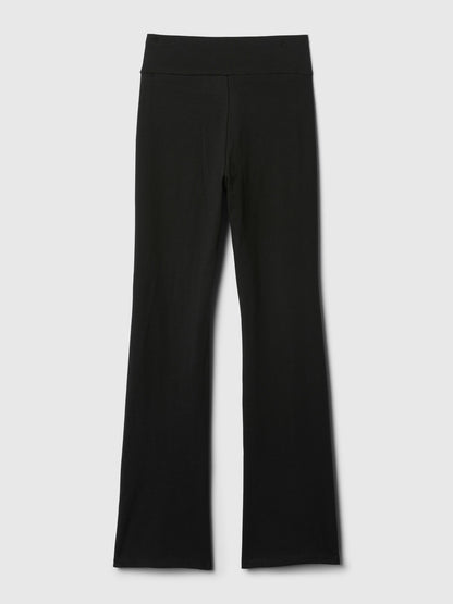 Siyah Organik Pamuk Flare Legging Tayt