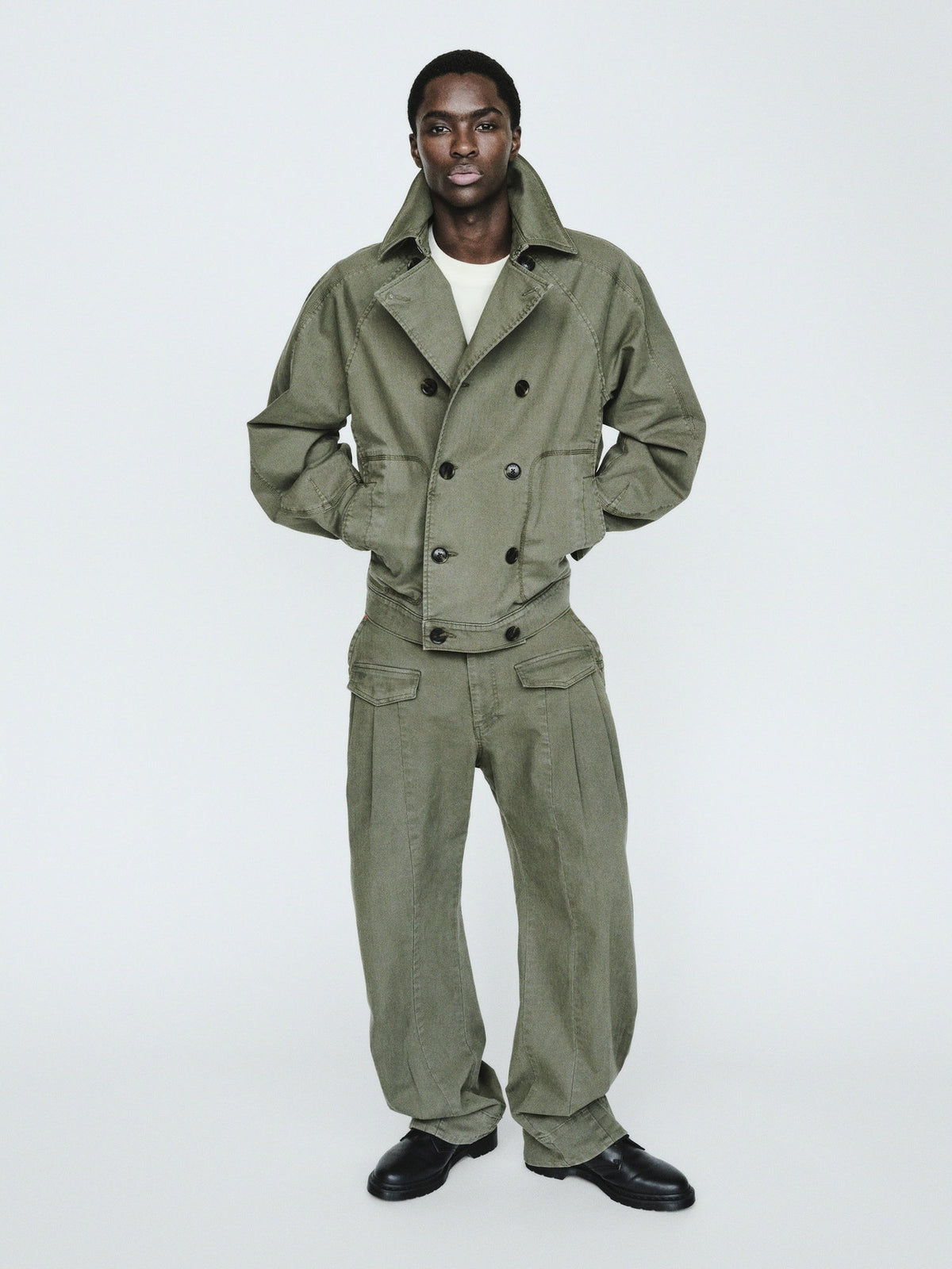 Haki Gapstudio Herringbone Baggy Pantolon
