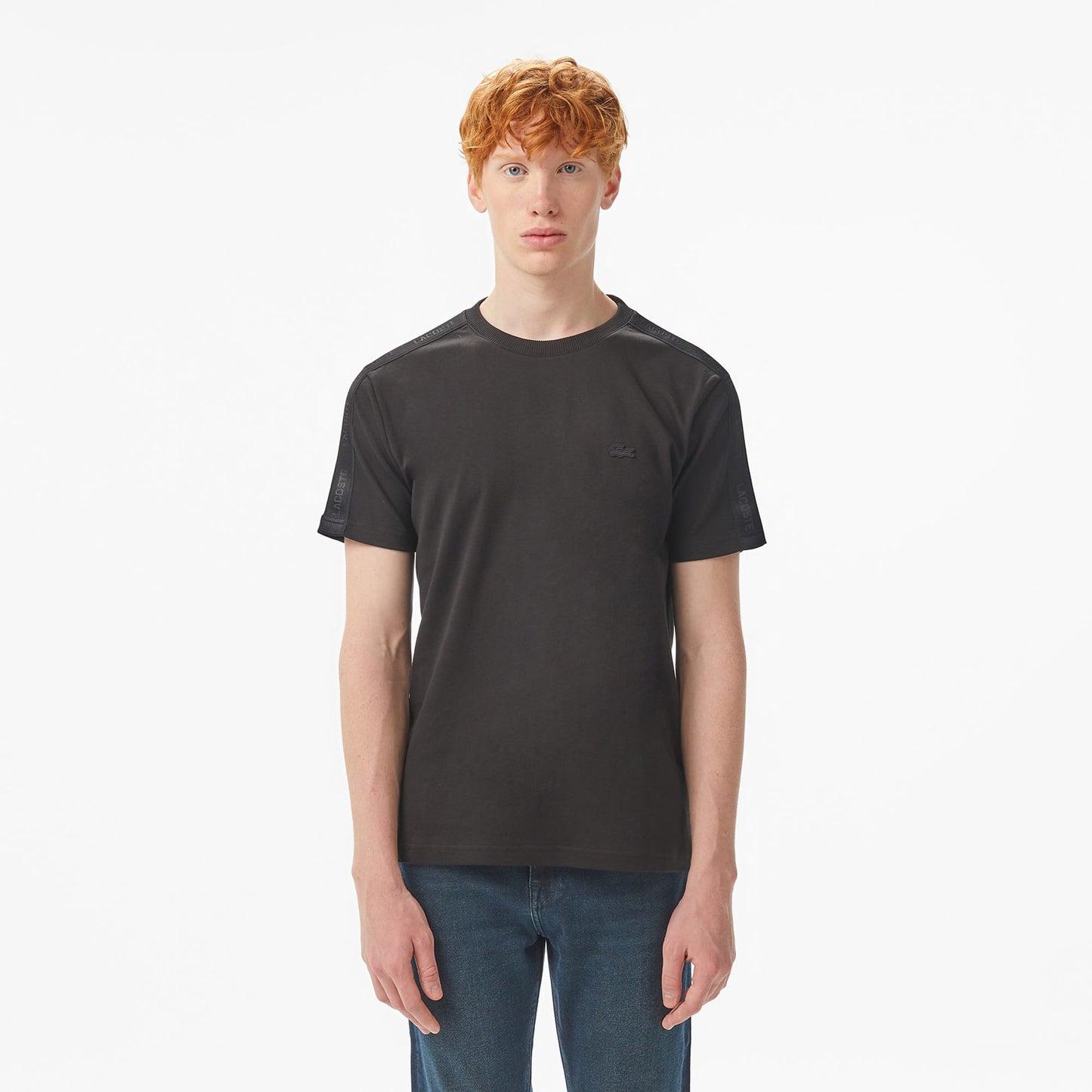Lacoste Erkek Oversize Fit Bisiklet Yaka Siyah T-shirt