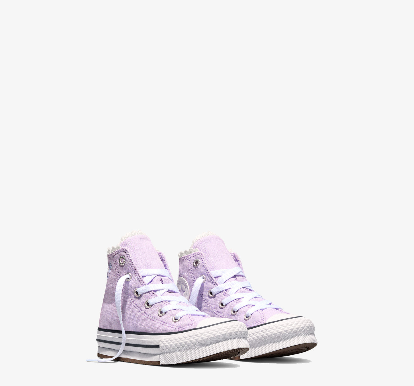 Converse Chuck Taylor All Star Eva Lift Çocuk Çiçek Desenli Mor Sneaker