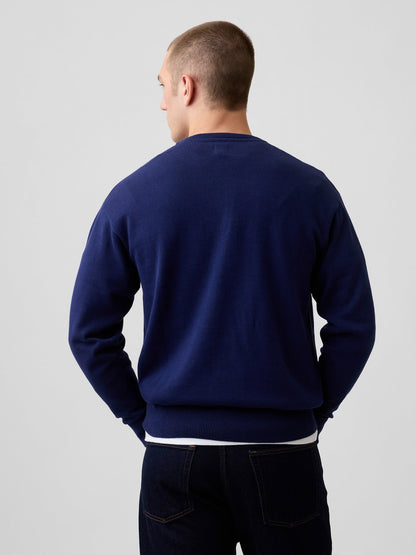 Lacivert Relaxed Gap Logo Intarsia Kazak